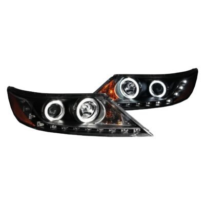 Fits KIA SORENTO 11-13 PROJECTOR HEADLIGHTS BLACK W/ RX HALO