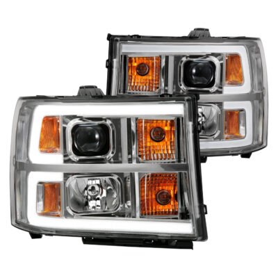 Fits GMC SIERRA 1500 07-13 / 2500HD/3500HD 07-14 PROJECTOR HEADLIGHT PLANK STYLE CHROME