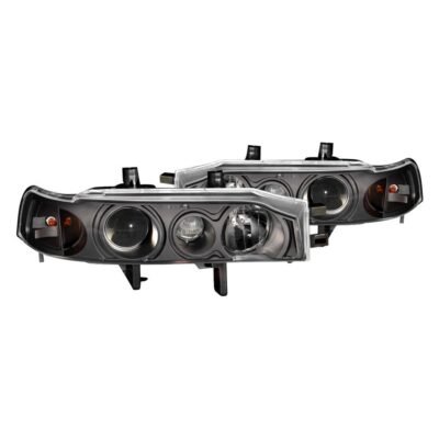 Fits HONDA ACCORD 90-93 PROJECTOR HEADLIGHTS BLACK CLEAR