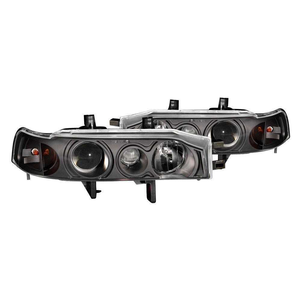 Fits HONDA ACCORD 90-93 PROJECTOR HEADLIGHTS BLACK CLEAR