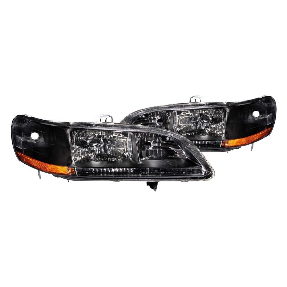 Fits HONDA ACCORD 98-02 CRYSTAL HEADLIGHTS BLACK