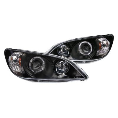 Fits HONDA CIVIC 04-05 2DR/4DR PROJECTOR HEADLIGHTS BLACK W/ LED HALO