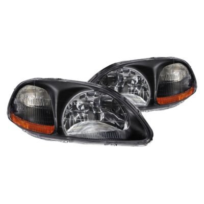 Fits HONDA CIVIC 96-98 CRYSTAL HEADLIGHTS BLACK