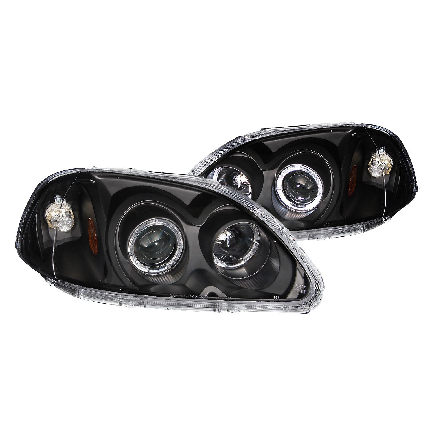 Fits HONDA CIVIC 96-98 PROJECTOR HALO HEADLIGHTS BLACK