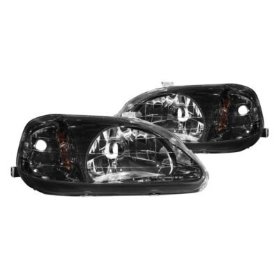 Fits HONDA CIVIC 99-00 CRYSTAL HEADLIGHTS BLACK