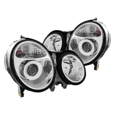 Fits MBZ E CLASS E320/E430/E55 AMG W210 00-02 PROJECTOR HEADLIGHTS CHROME CLEAR
