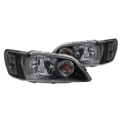 Fits MITSUBISHI LANCER 02-03 CRYSTAL HEADLIGHTS BLACK