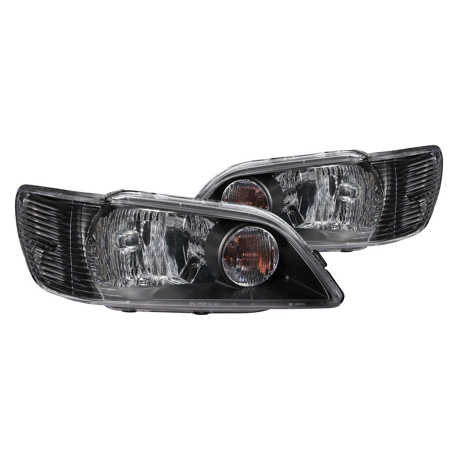 Fits MITSUBISHI LANCER 02-03 CRYSTAL HEADLIGHTS BLACK