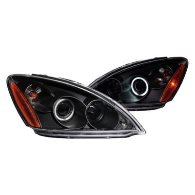 Fits MITSUBISHI LANCER 04-07 PROJECTOR HEADLIGHTS BLACK W/ RX HALO
