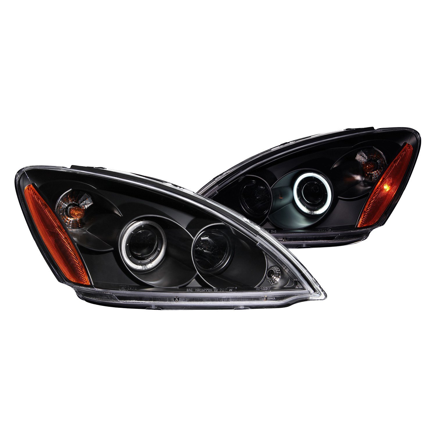 Fits MITSUBISHI LANCER 04-07 PROJECTOR HEADLIGHTS BLACK W/ RX HALO