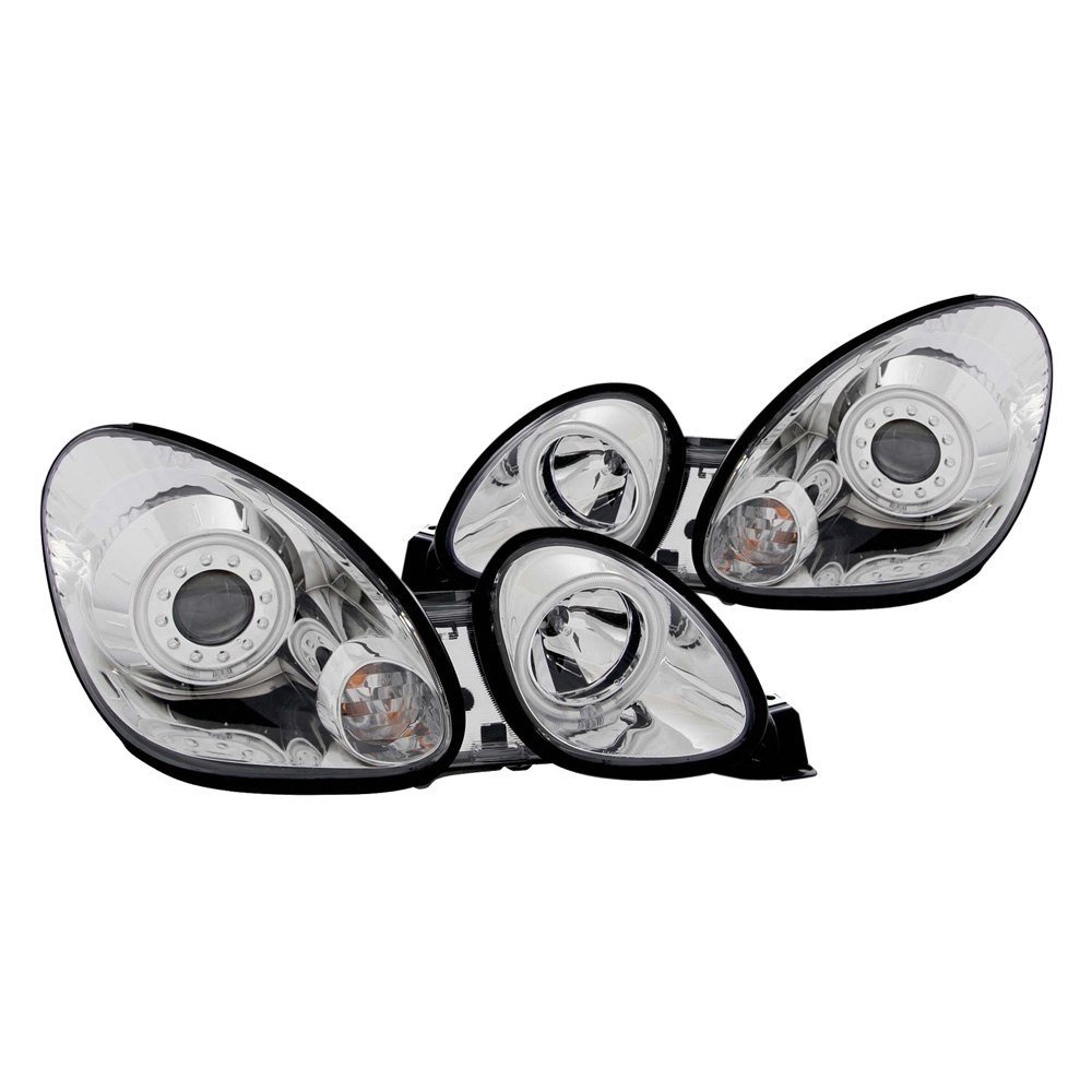 Fits LEXUS GS 300/400/430 98-05 PROJECTOR HEADLIGHTS CHROME W/ RX HALO (NOT FOR FACTORY HID MODELS)