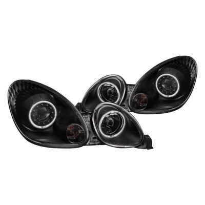 Fits LEXUS GS 300/400/430 98-05 PROJECTOR HEADLIGHTS BLACK W/ RX HALO (NOT FOR FACTORY HID SYSTEM)