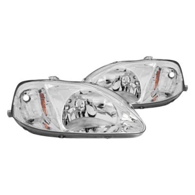 Fits HONDA CIVIC 99-00 CRYSTAL HEADLIGHTS CHROME