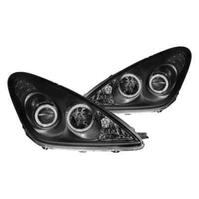 Fits LEXUS ES 300 02-03 / ES 330 04 PROJECTOR HEADLIGHTS BLACK W/ RX HALO (NOT FOR FACTORY HID MODELS)