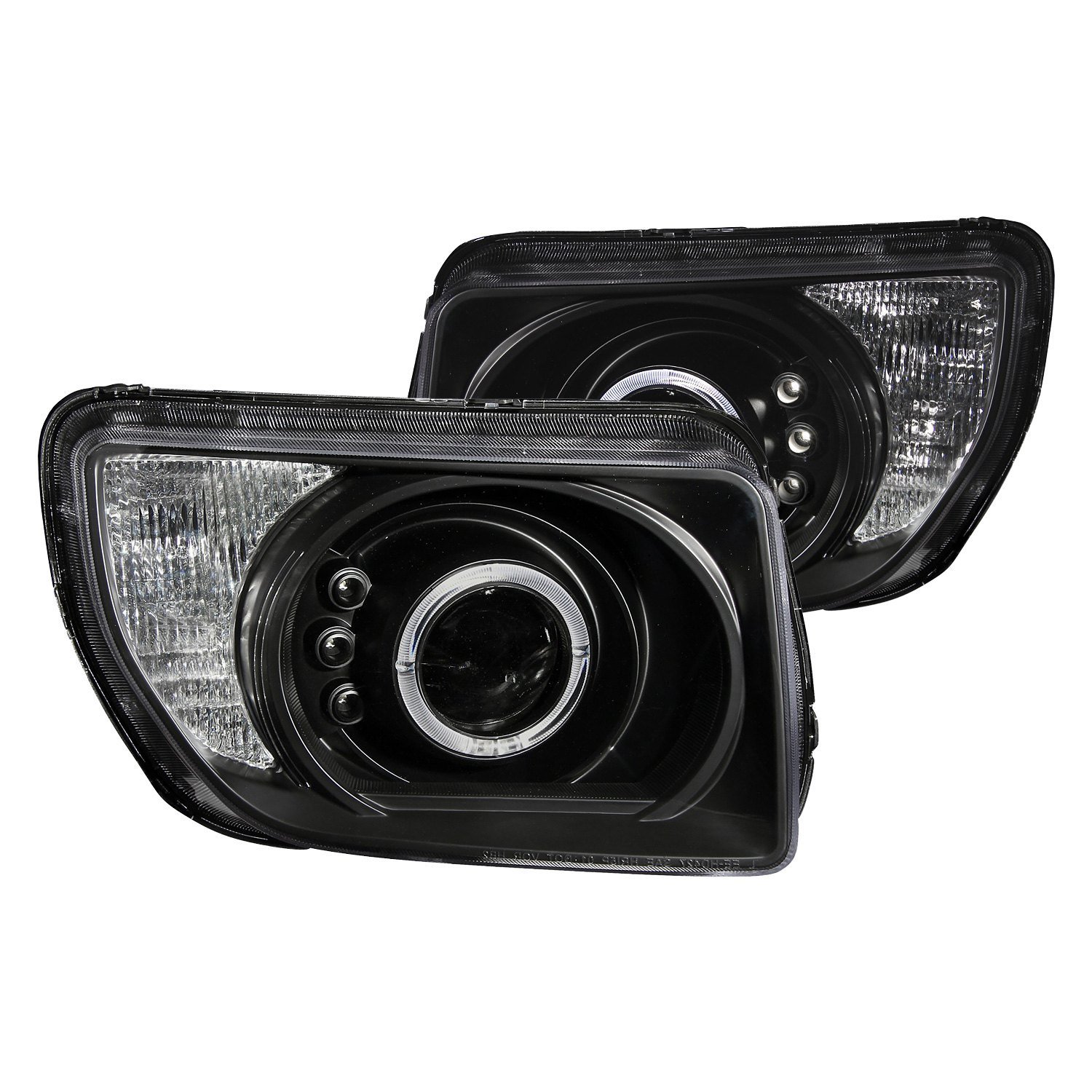Fits HONDA ELEMENT 03-06 PROJECTOR HEADLIGHTS BLACK W/ HALO & LED