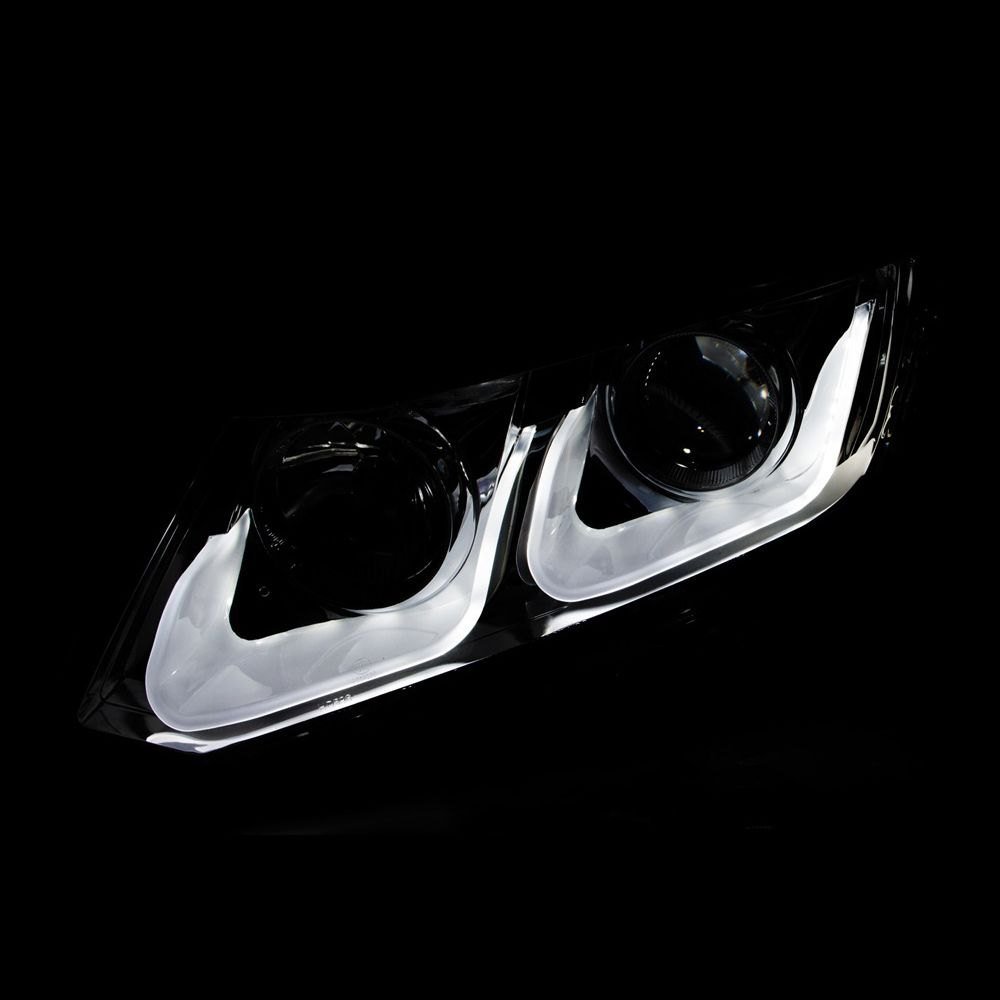 Fits HONDA CIVIC 2 DR 12-13 / 4 DR 12-15 PROJECTOR HEADLIGHTS U-BAR BLACK CLEAR - Image 2