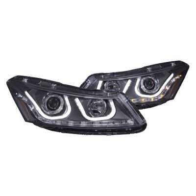 Fits HONDA ACCORD 08-12 4DR PROJECTOR U-BAR HEADLIGHTS BLACK