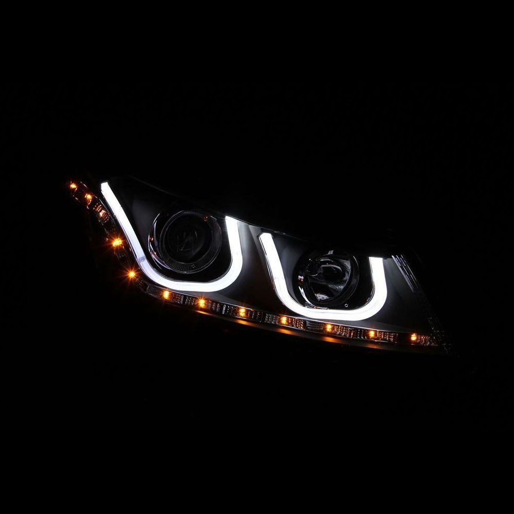 Fits HONDA ACCORD 08-12 4DR PROJECTOR U-BAR HEADLIGHTS BLACK - Image 2