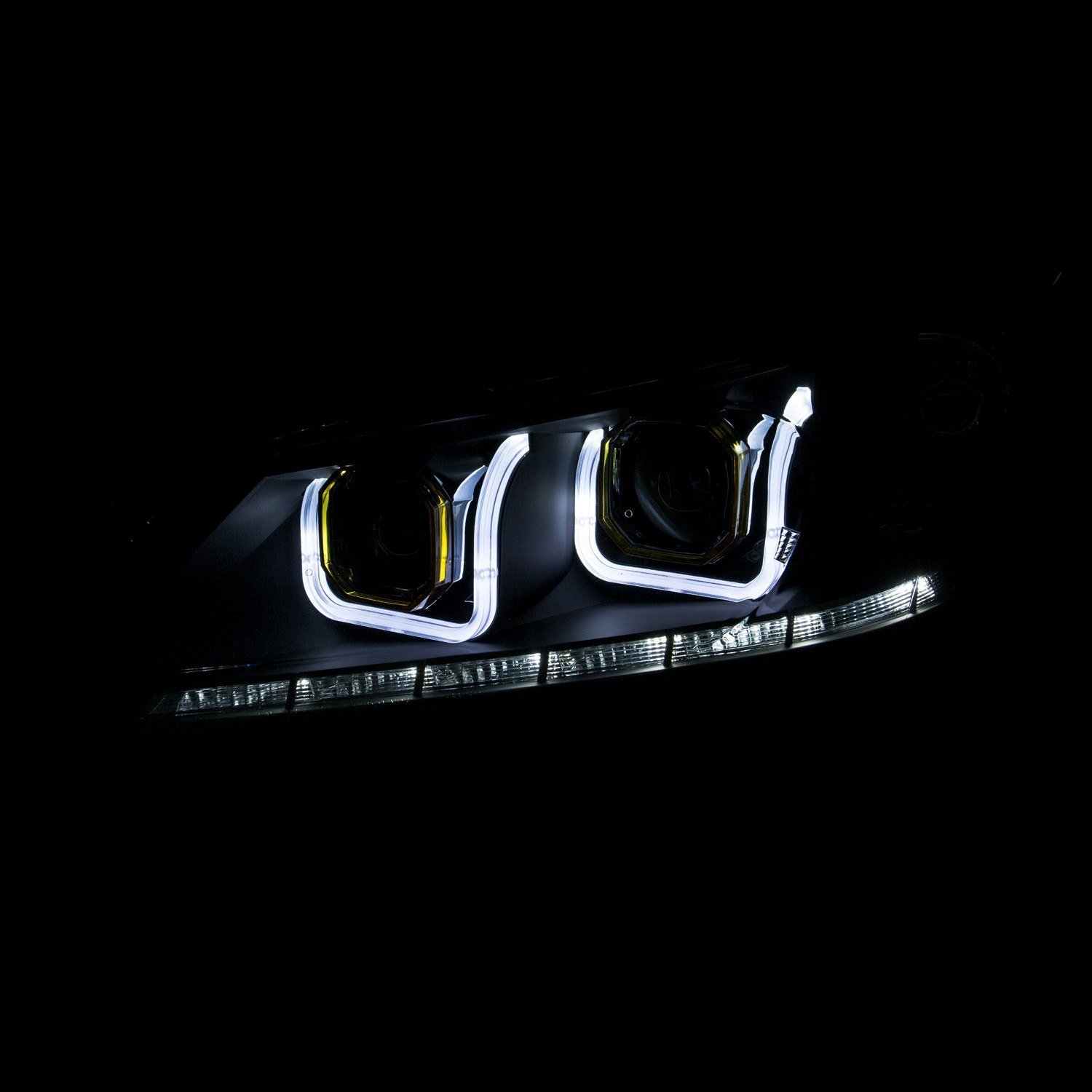 Fits HONDA ACCORD 13-15 4DR PROJECTOR HEADLIGHTS U-BAR BLACK CLEAR - Image 2