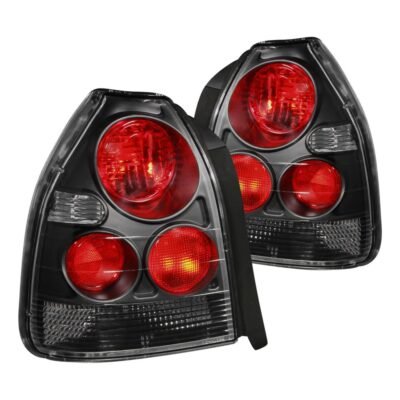 Fits HONDA CIVIC 96-00 3DR TAIL LIGHTS BLACK