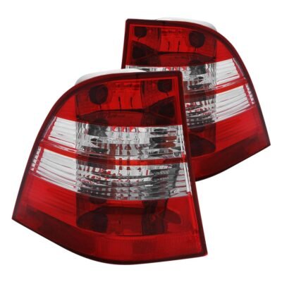 Fits MBZ M CLASS W163 ML320/ML430/ML350/ML500/ML55 AMG 98-05 TAIL LIGHTS CHROME RED/CLEAR LENS