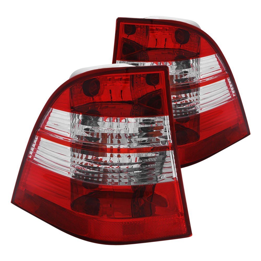 Fits MBZ M CLASS W163 ML320/ML430/ML350/ML500/ML55 AMG 98-05 TAIL LIGHTS CHROME RED/CLEAR LENS