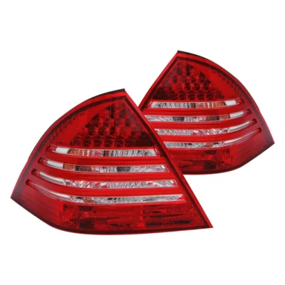 Fits MBZ C CLASS W203 00-03 4DR C230/C240/C320/C55/C32 / 04 C-CLASS 6 PIN SOCKET TAIL LIGHTS CHROME RED/SMOKE LENS