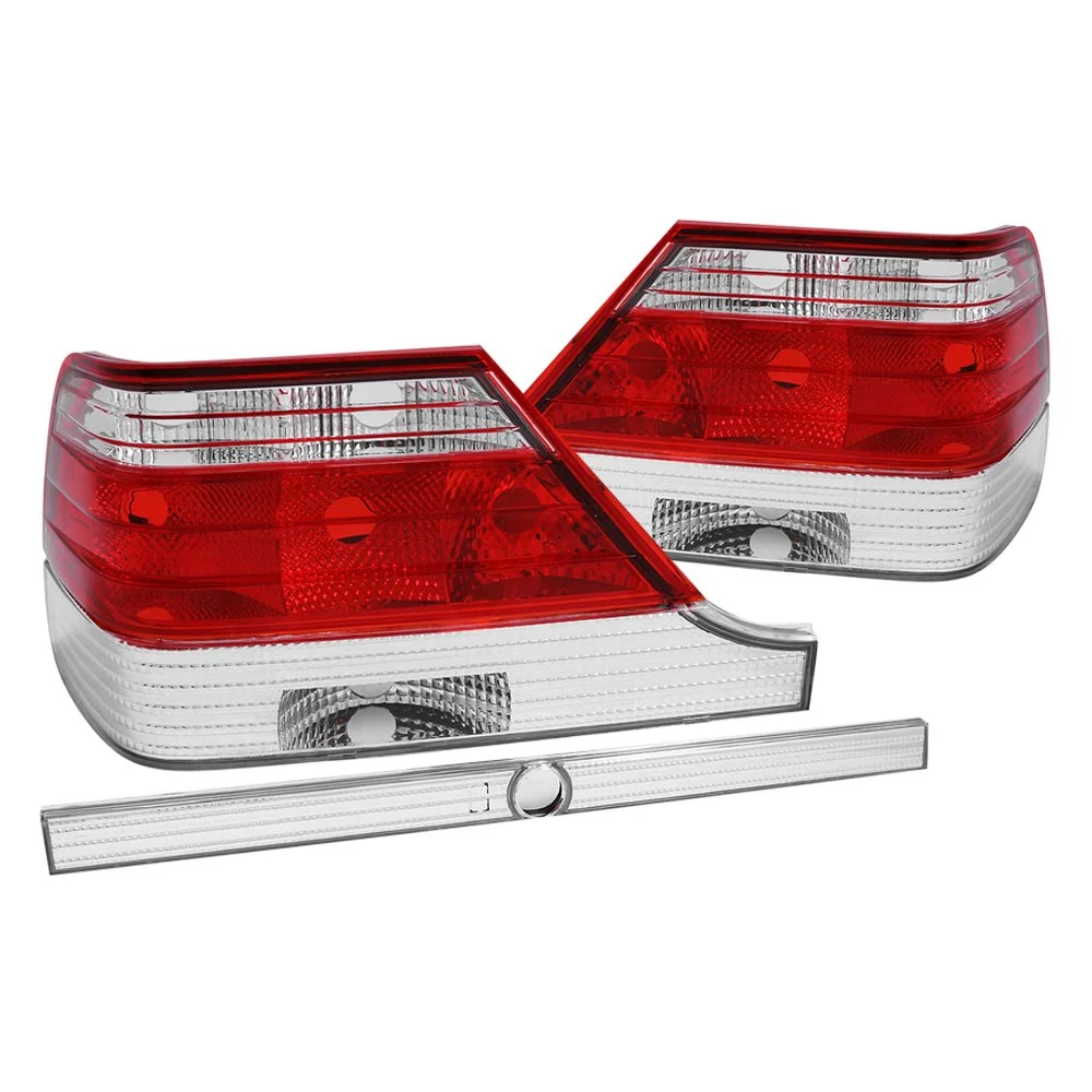 Fits MBZ S CLASS W140 97-99 TAIL LIGHTS CHROME RED/CLEAR LENS