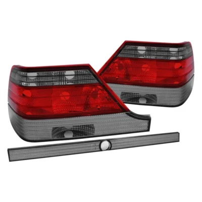 Fits MBZ S CLASS W140 97-99 TAIL LIGHTS CHROME RED/SMOKE LENS