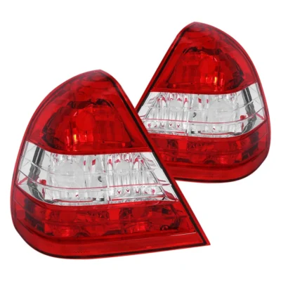 Fits MBZ C CLASS W202 94-00 4DR C220/C230/C280/C36/C43 TAIL LIGHTS CHROME RED/CLEAR LENS