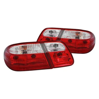 Fits MBZ E CLASS W210 96-02 TAIL LIGHTS G2 CHROME RED/CLEAR LENS