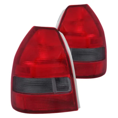 Fits HONDA CIVIC 96-00 3DR TAIL LIGHTS CHROME RED/SMOKE