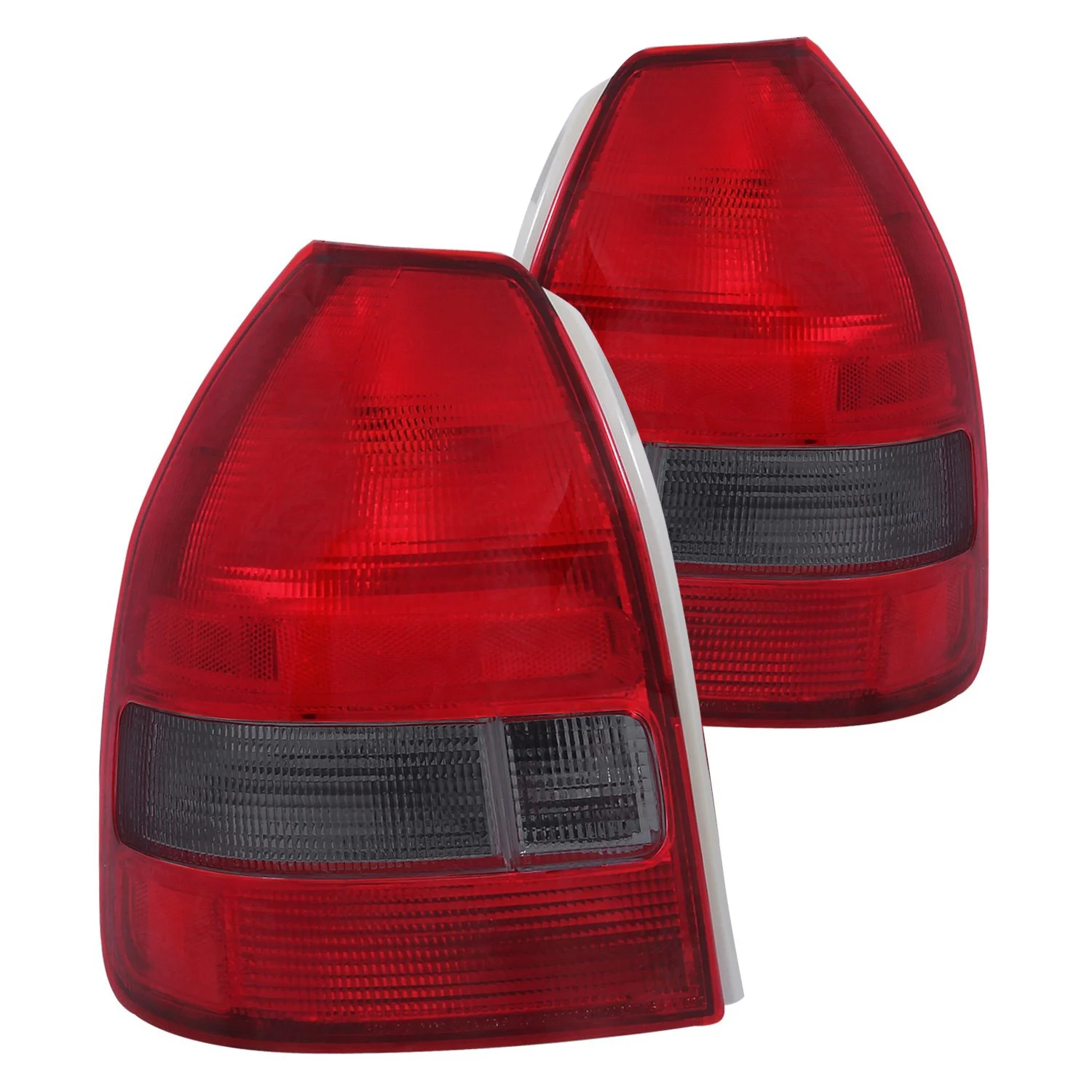 Fits HONDA CIVIC 96-00 3DR TAIL LIGHTS CHROME RED/SMOKE