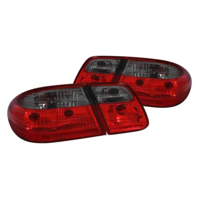 Fits MBZ E CLASS W210 96-02 TAIL LIGHTS G2 CHROME RED/SMOKE LENS