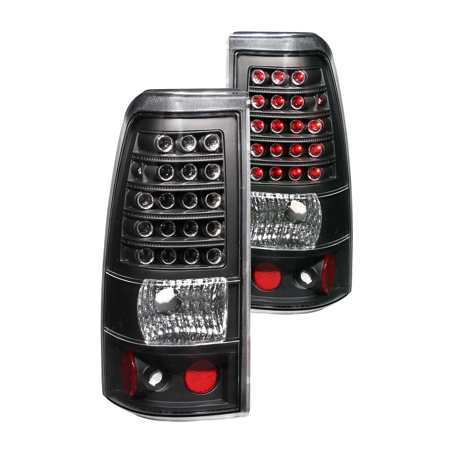 Fits CHEVY SILVERADO 1500/2500 99-02 / 3500 01-03 / GMC SIERRA 1500/2500 99-06 LED TAIL LIGHTS BLACK