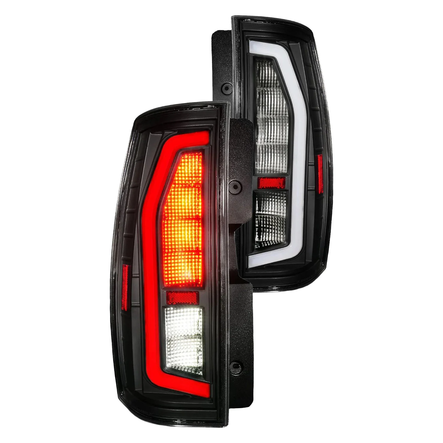 Fits CHEVY TAHOE/SUBURBAN / GMC YUKON/YUKON XL 07-14 FULL LED LIGHT BAR TAIL LIGHTS BLACK HOUSING CLEAR LENS G2