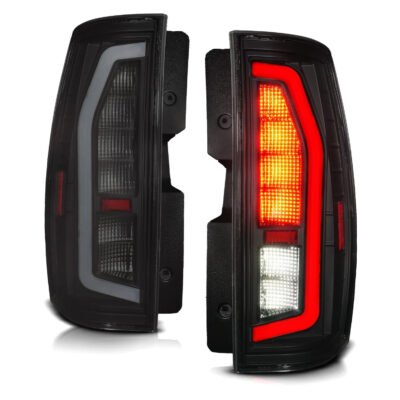 Fits CHEVY TAHOE/SUBURBAN / GMC YUKON/YUKON XL 07-14 FULL LED LIGHT BAR TAIL LIGHTS BLACK HOUSING SMOKE LENS G2