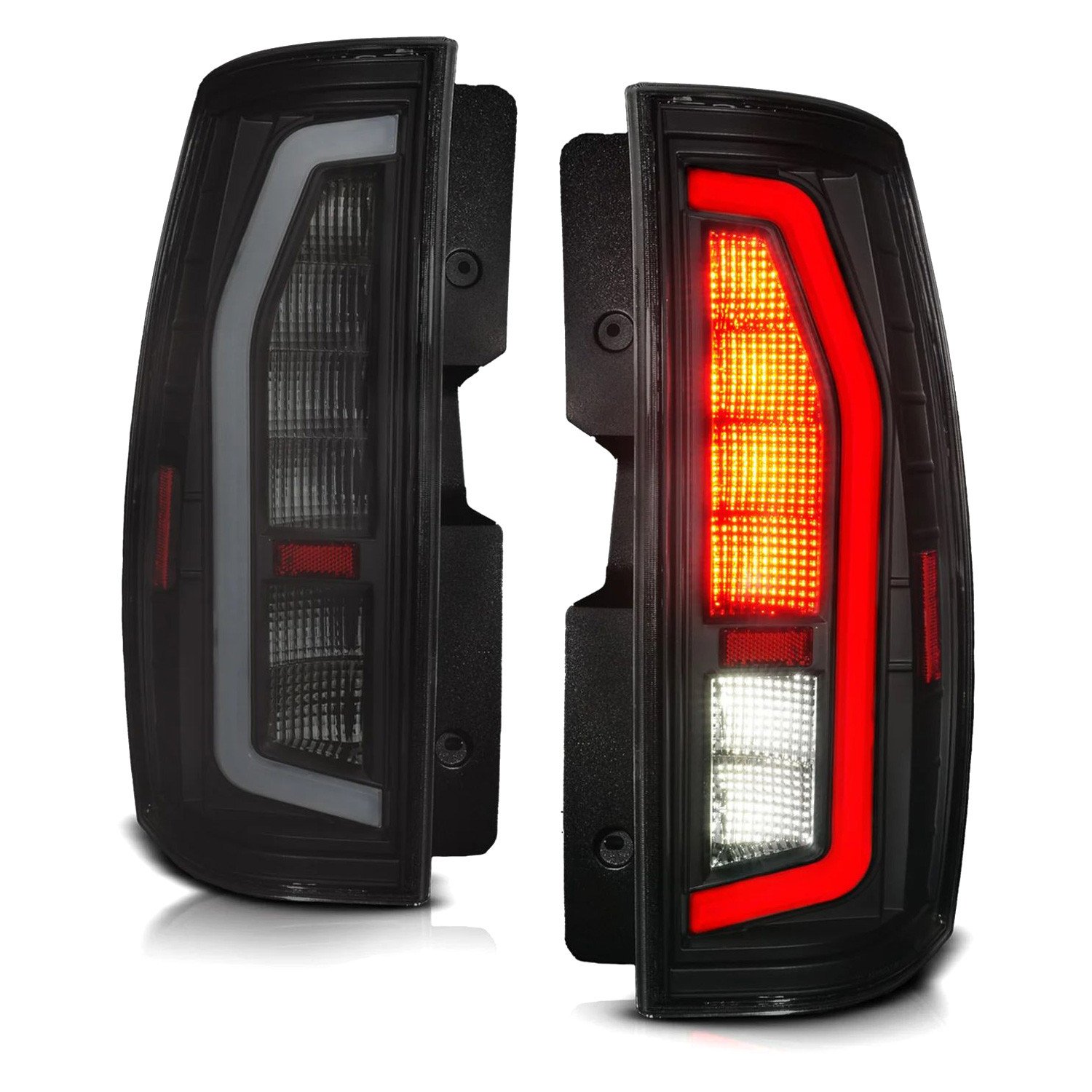 Fits CHEVY TAHOE/SUBURBAN / GMC YUKON/YUKON XL 07-14 FULL LED LIGHT BAR TAIL LIGHTS BLACK HOUSING SMOKE LENS G2