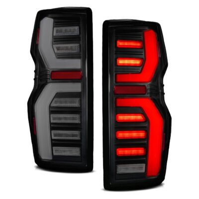 Fits CHEVY COLORADO 23-26 FULL LED TAIL LIGHTS BLACK HOUSING SMOKE LENS W/ SEQUENTIAL SIGNAL (FITS ALL MODELS)