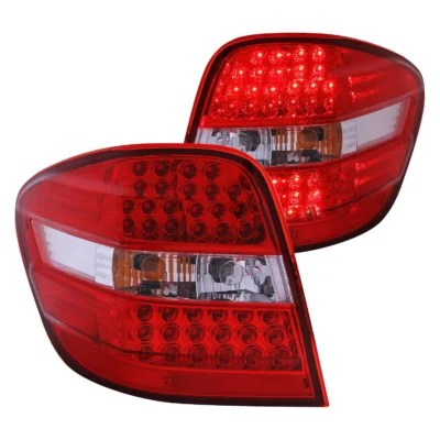Fits MBZ M CLASS W164 06-11 LED TAIL LIGHTS CHROME RED/CLEAR LENS