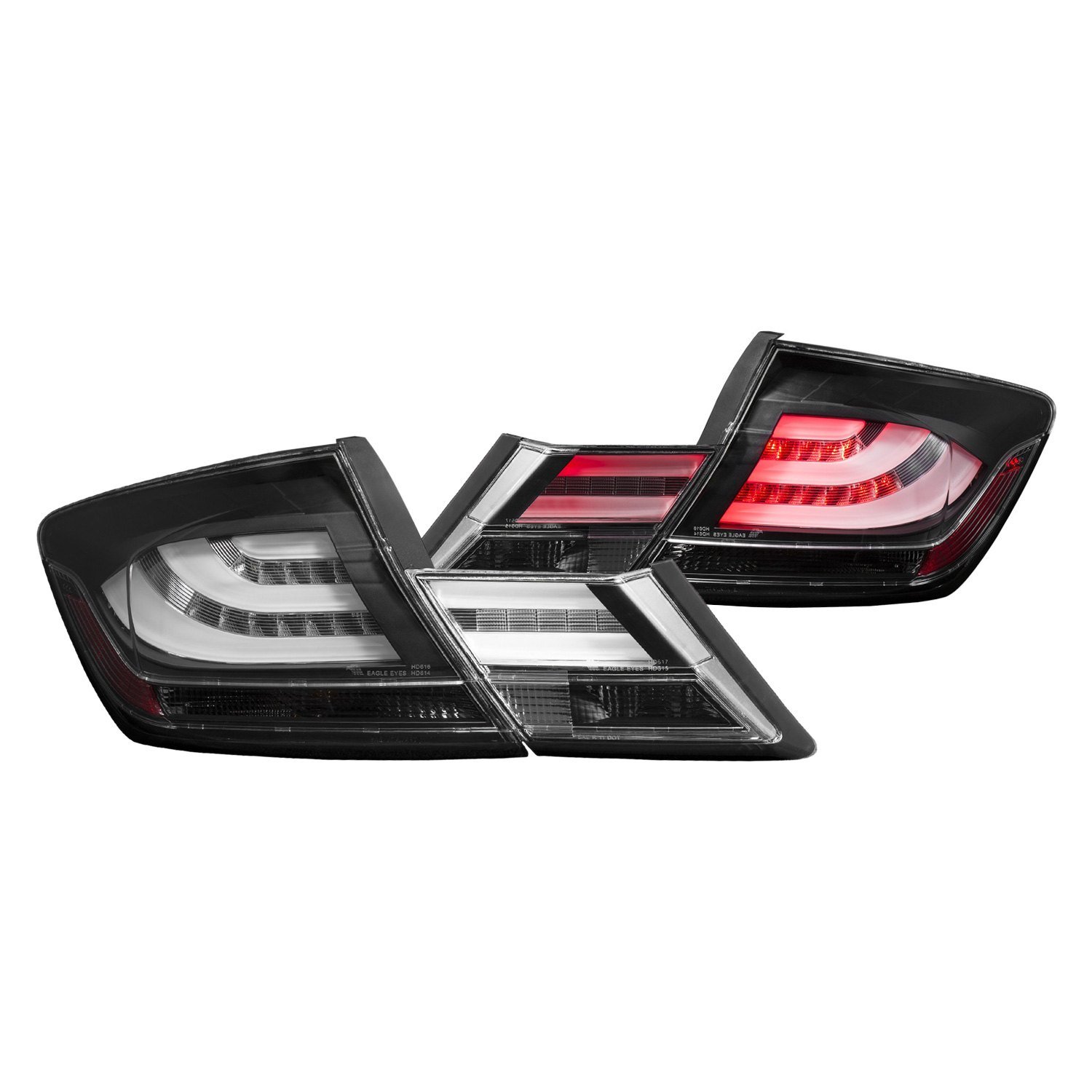 Fits HONDA CIVIC 13-15 4DR LED TAIL LIGHTS BLACK