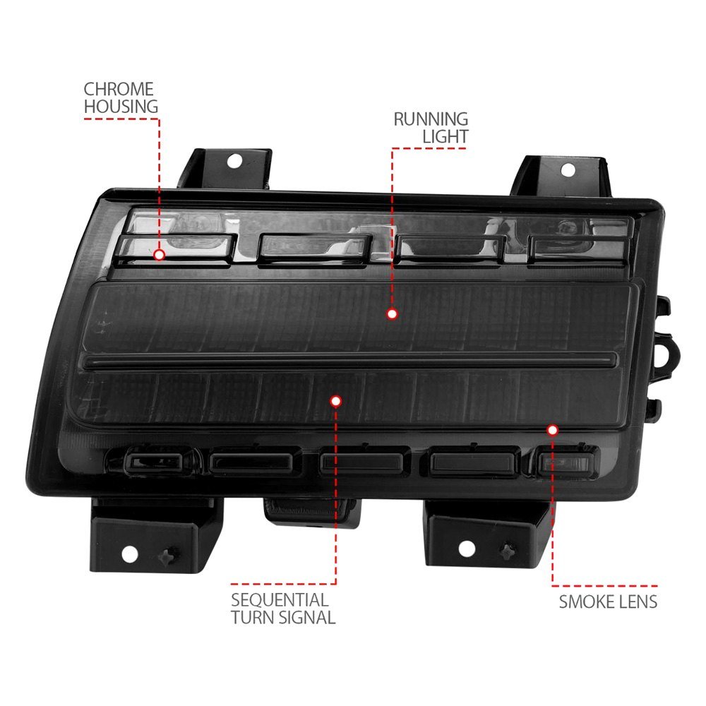 Fits JEEP WRANGLER 18-25 / GLADIATOR 20-25 LED FENDER LIGHTS SMOKE LENS W/ SEQUENTIAL SIGNAL (FOR MODELS W/ FACTORY HALOGEN FENDER LIGHTS) - Image 4