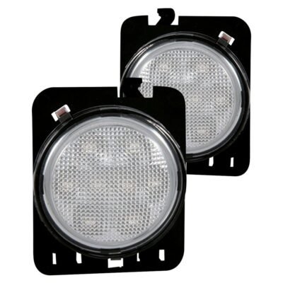 Fits JEEP WRANGLER (JK) 07-18 LED SIDE MARKER LIGHTS CLEAR LENS AMBER