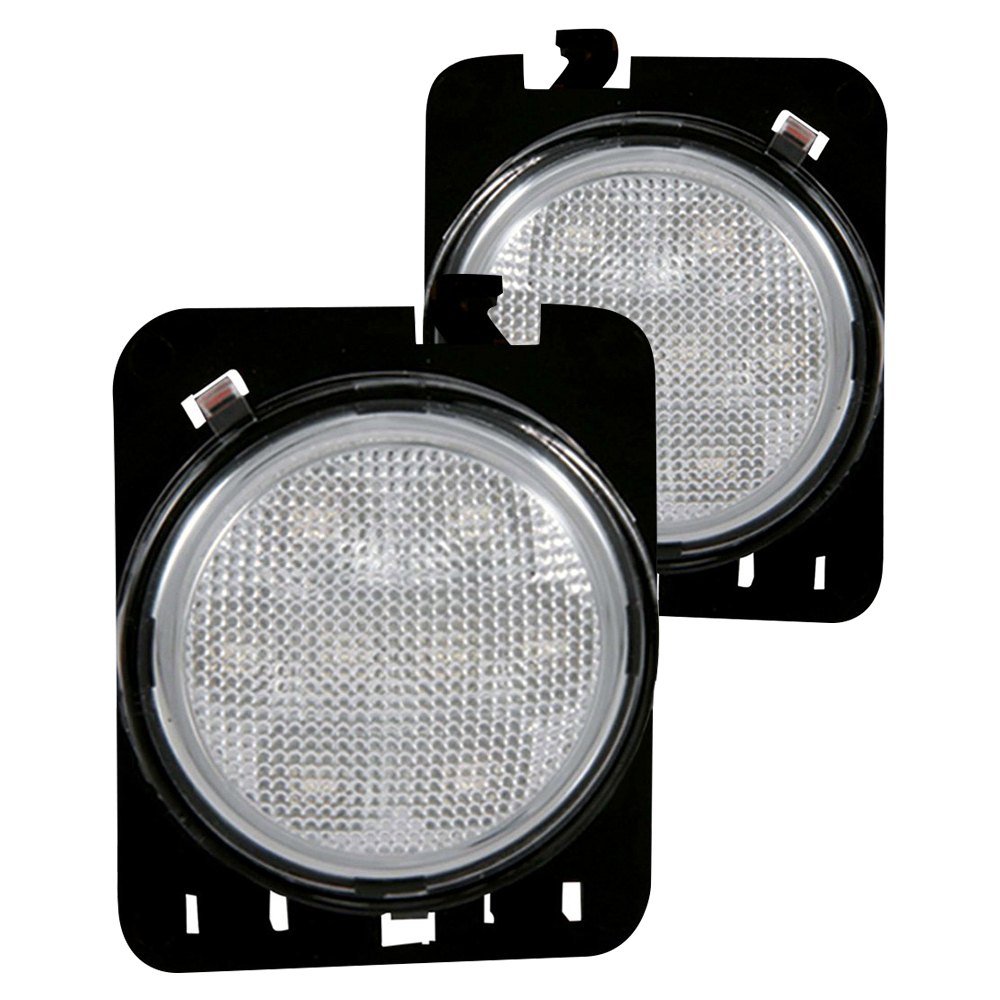 Fits JEEP WRANGLER (JK) 07-18 LED SIDE MARKER LIGHTS CLEAR LENS AMBER