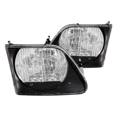 Fits FORD F-150 97-03 / EXPEDITION 97-02 G2 CRYSTAL HEADLIGHTS BLACK
