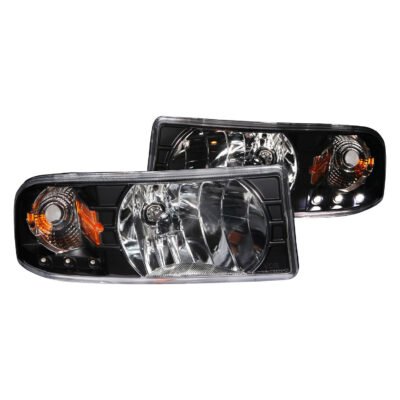 Fits DODGE RAM 1500 94-01 / RAM 2500/3500 94-02/ RAM SPORT MODEL 94-98 CRYSTAL HEADLIGHTS BLACK W/ LED ACCENT 1PC