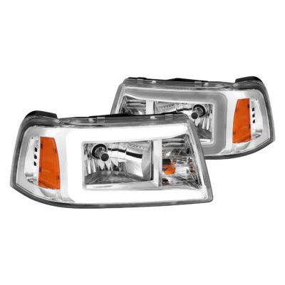 Fits FORD RANGER 01-11 CRYSTAL PLANK STYLE HEADLIGHTS CHROME