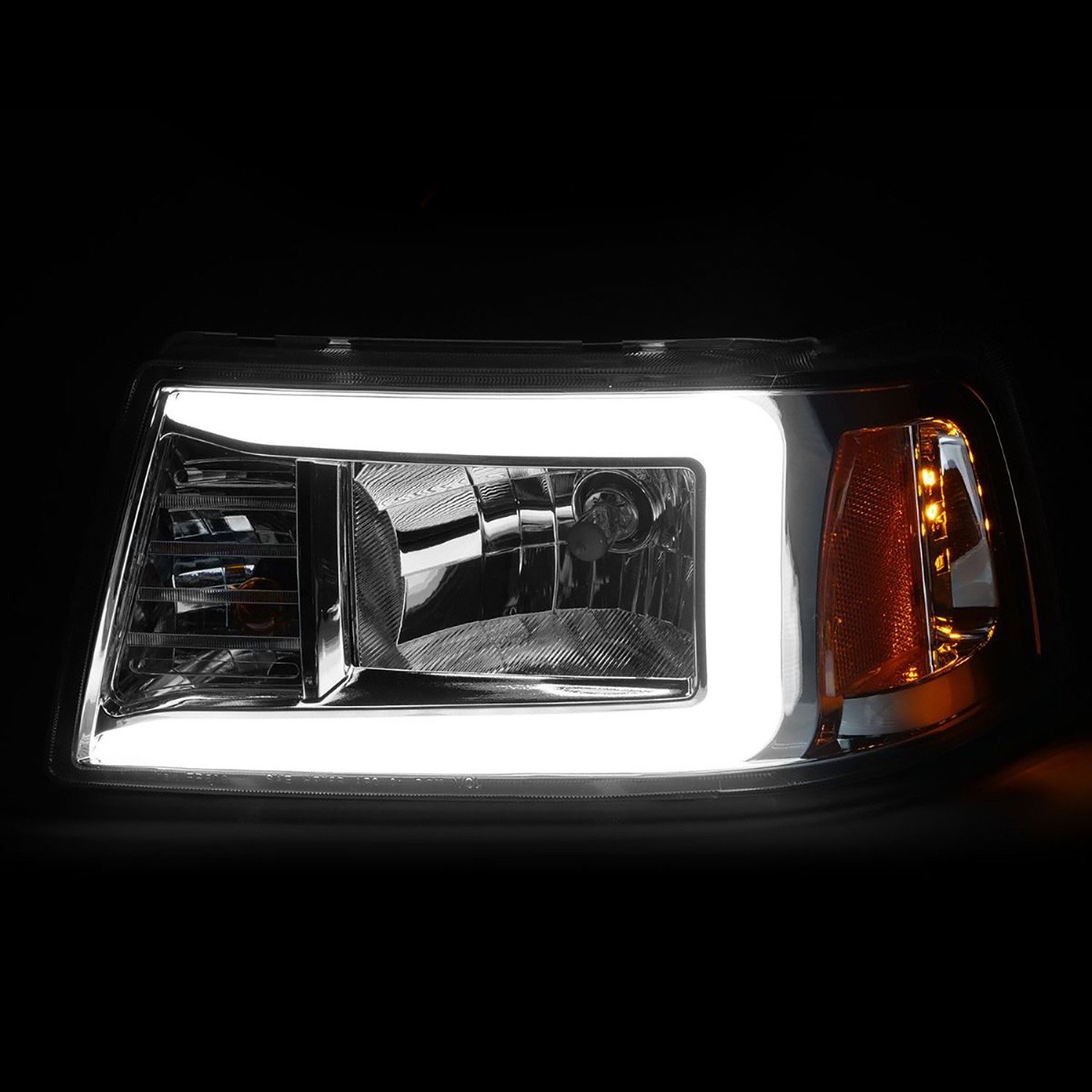 Fits FORD RANGER 01-11 CRYSTAL PLANK STYLE HEADLIGHTS CHROME - Image 3
