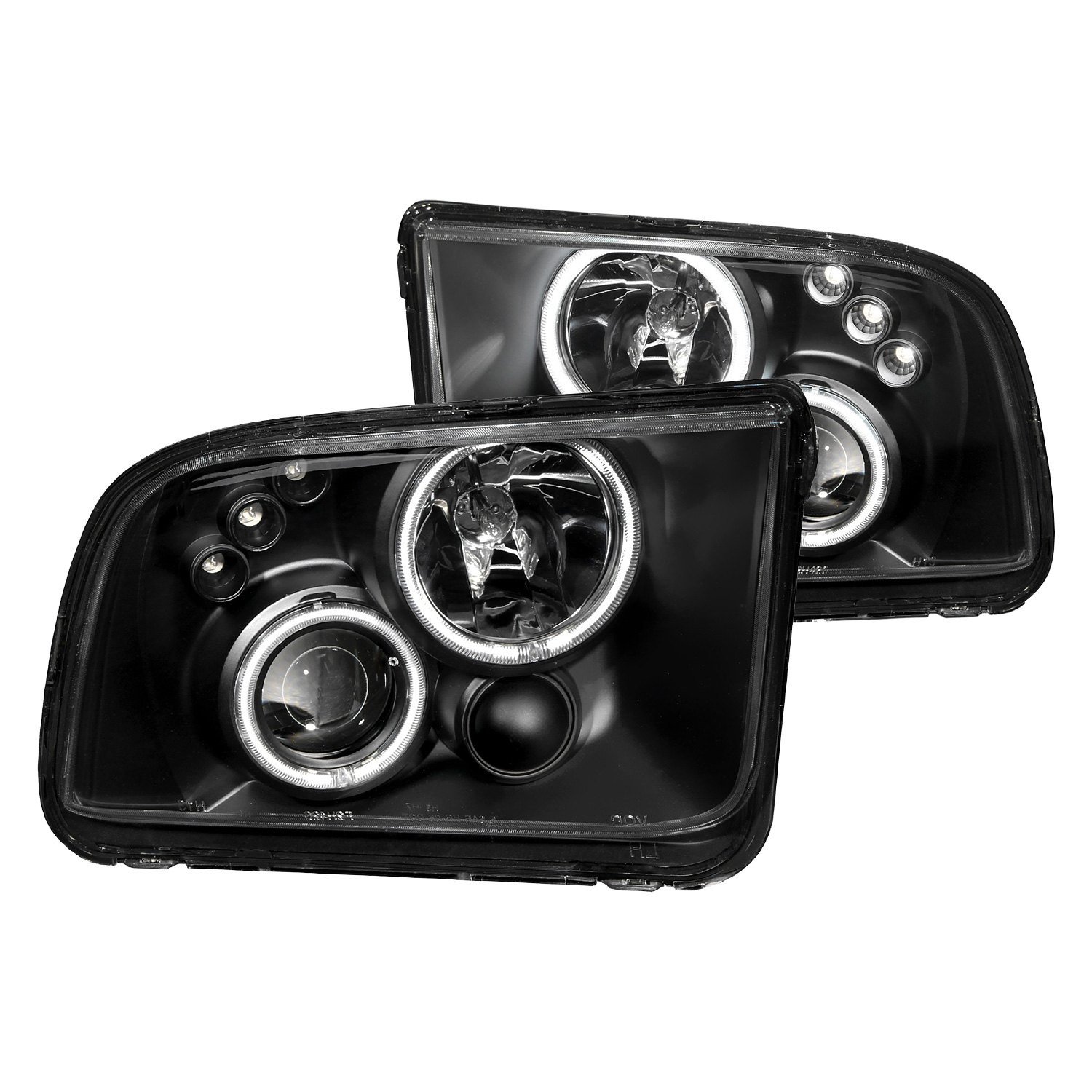 Fits FORD MUSTANG 05-09 PROJECTOR HEADLIGHTS BLACK W/ RX HALO