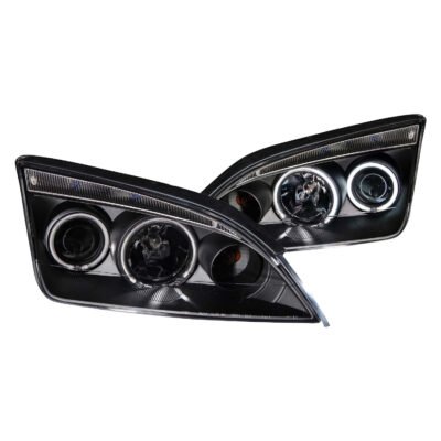 Fits FORD FOCUS ZX4 05-07 4DR PROJECTOR HEADLIGHTS BLACK W/ RX HALO
